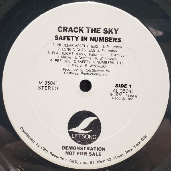 Crack The Sky : Safety In Numbers (LP, Album, Promo, San)