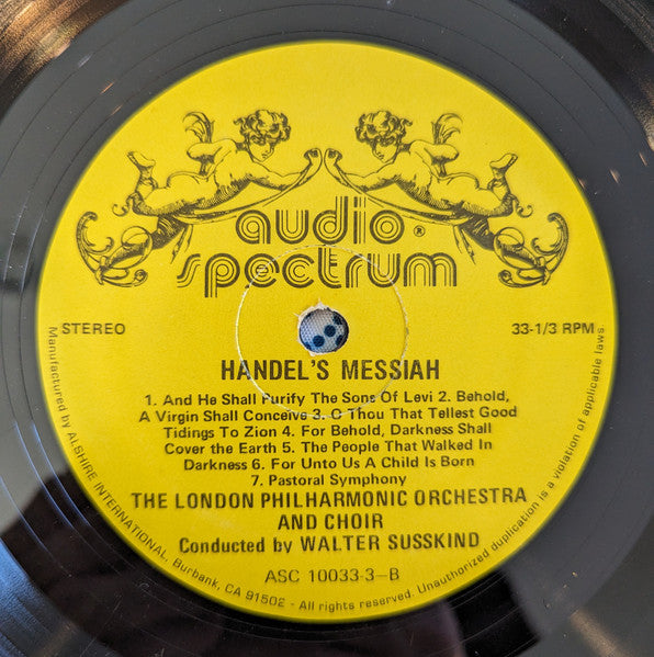 Georg Friedrich Händel, London Philharmonic Orchestra, Walter Susskind, London Philharmonic Choir, Frederick Jackson : The Messiah (The Original Manuscript) (3xLP, Album + Box)