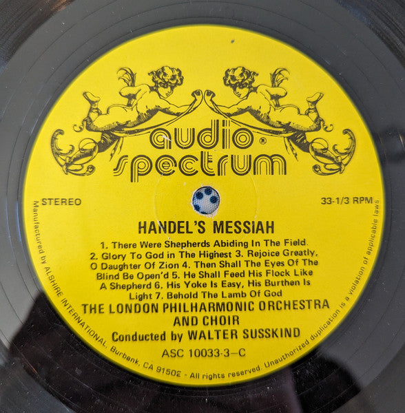 Georg Friedrich Händel, London Philharmonic Orchestra, Walter Susskind, London Philharmonic Choir, Frederick Jackson : The Messiah (The Original Manuscript) (3xLP, Album + Box)