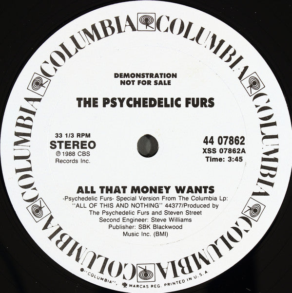 The Psychedelic Furs : All That Money Wants (12", Promo)