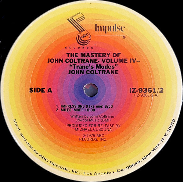John Coltrane : The Mastery Of John Coltrane / Vol. IV "Trane's Modes" (2xLP, Album, Pit)