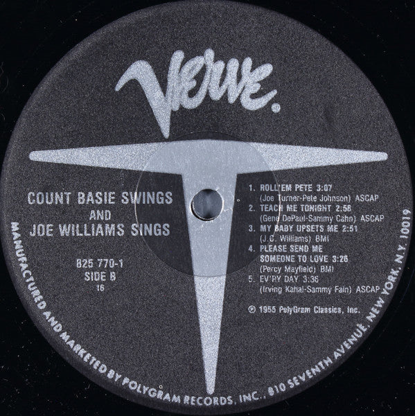 Count Basie / Joe Williams : Count Basie Swings - Joe Williams Sings (LP, Album, Mono, RE)