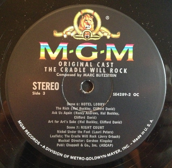 Marc Blitzstein : The Cradle Will Rock (Original Cast) (2xLP)