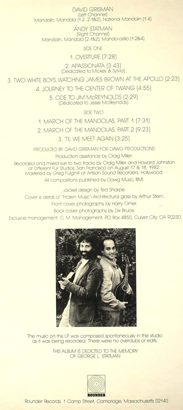 David Grisman, Andy Statman : Mandolin Abstractions (LP, Album)