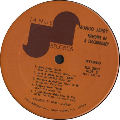 Mungo Jerry : Memoirs Of A Stockbroker (LP, Album, Pit)
