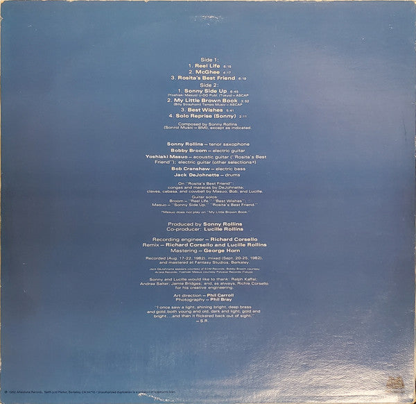Sonny Rollins : Reel Life (LP, Album)