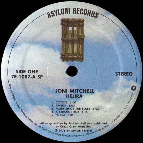 Joni Mitchell : Hejira (LP, Album, SP )