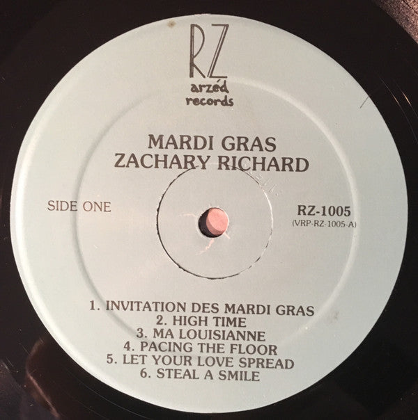 Zachary Richard : Mardi Gras (LP, Album, RE)
