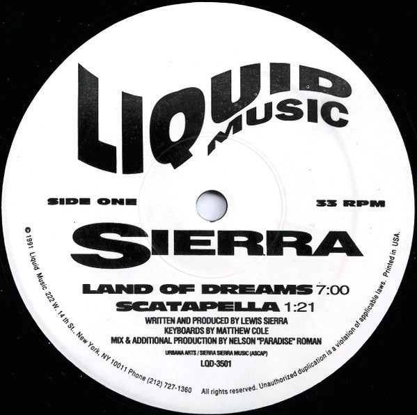 Sierra : Land Of Dreams (12")