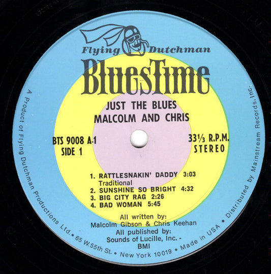 Malcolm & Chris : Just The Blues (LP, Album)