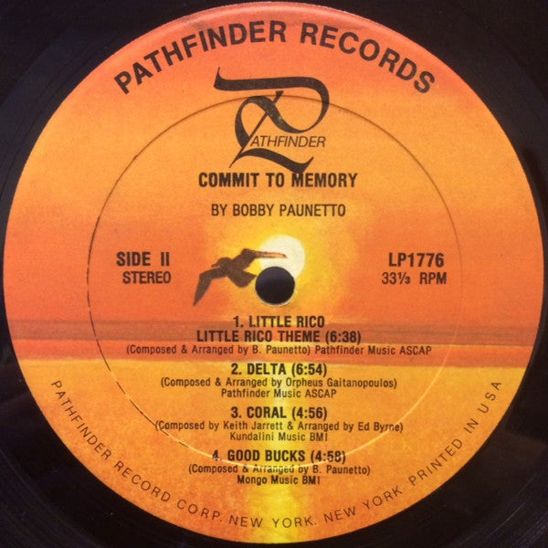 Bobby Vince Paunetto : Commit To Memory (LP, Album)