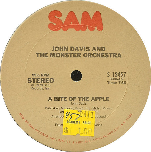 John Davis & The Monster Orchestra : Ain't That Enough For You / A Bite Of The Apple (12")