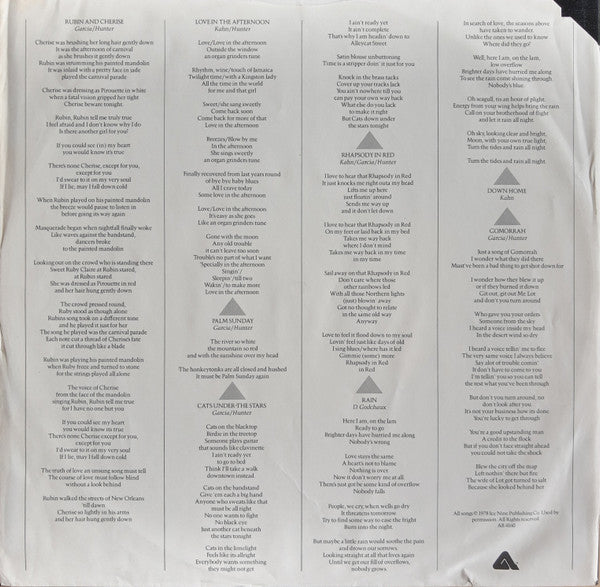 The Jerry Garcia Band : Cats Under The Stars (LP, Album, Promo)