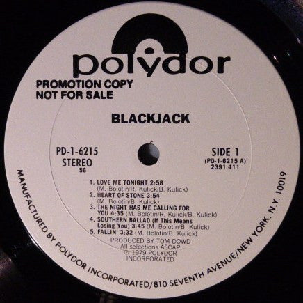 Blackjack (8) : Blackjack (LP, Album, Promo, 56 )