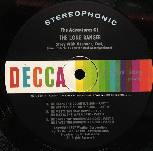 George W. Trendle : The Adventures Of The Lone Ranger (LP, Album, RE)