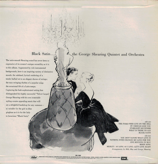 The George Shearing Quintet And The George Shearing Orchestra : Black Satin (LP, Album, Mono, RE, Jac)