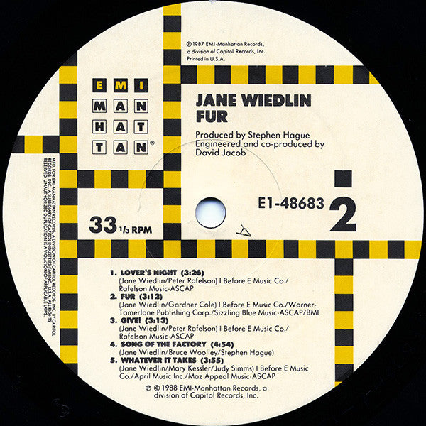 Jane Wiedlin : Fur (LP, Album, All)