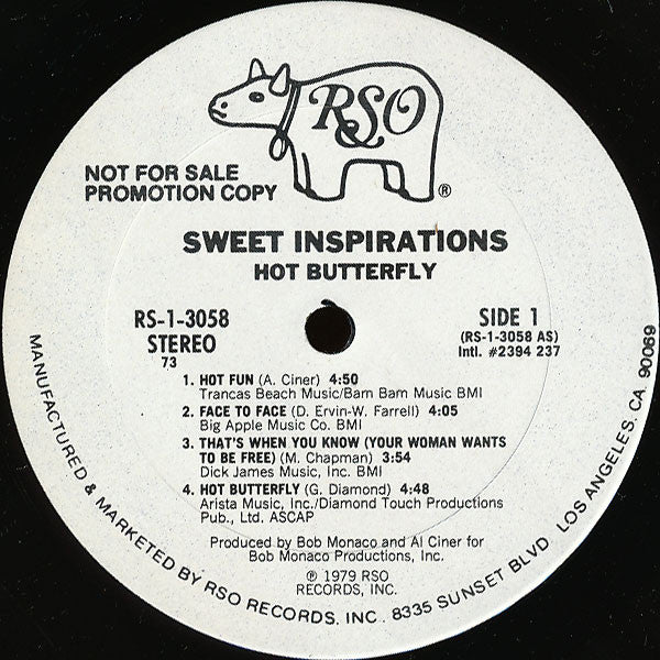 The Sweet Inspirations : Hot Butterfly (LP, Album, Promo, 73 )