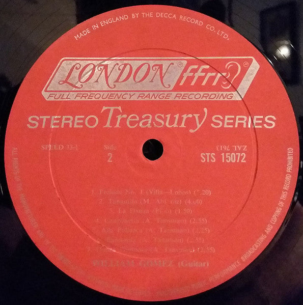 William Gomez : A Guitar Recital (LP, Album, RE)