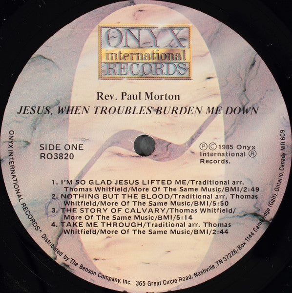 Bishop Paul S. Morton : Jesus, When Troubles Burden Me Down (LP)