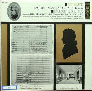 Wolfgang Amadeus Mozart, Bruno Walter Conducting The Philharmonic-Symphony Orchestra Of New York : Requiem Mass In D Minor, K. 626 (LP, Mono, 6-E)