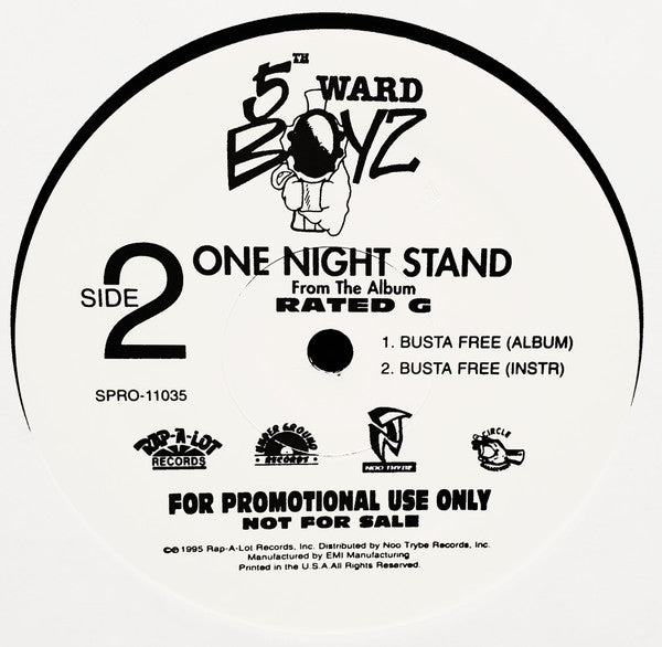 5th Ward Boyz : One Night Stand (12", Promo)