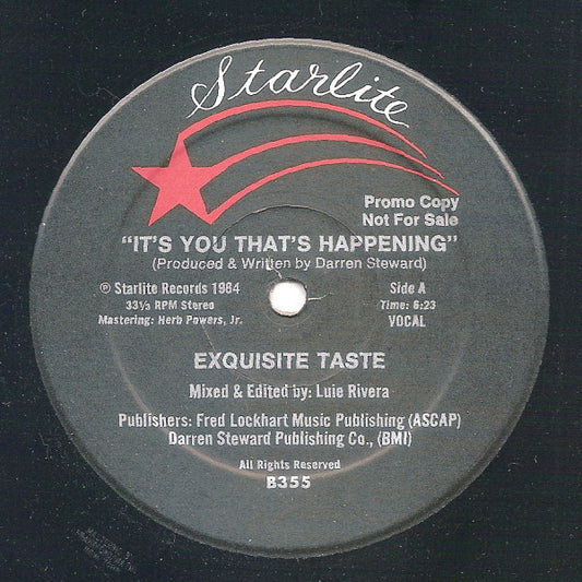 Exquisite Taste : It's You That's Happening (12", Promo)