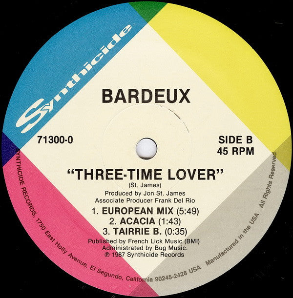 Bardeux : Three-Time Lover (12", Single)