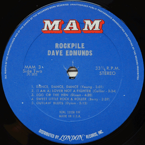 Dave Edmunds : Rockpile (LP, Album, Bes)