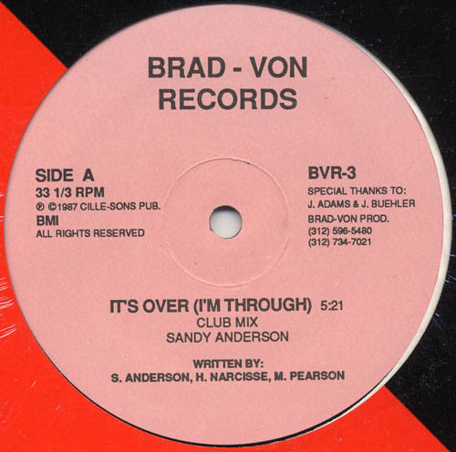 Sandy Anderson : It's Over (I'm Through) (12")