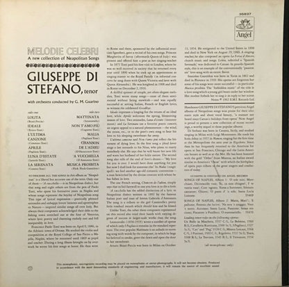 Giuseppe di Stefano : Melodie Celebri (A New Collection Of Neapolitan Songs) (LP, Album)
