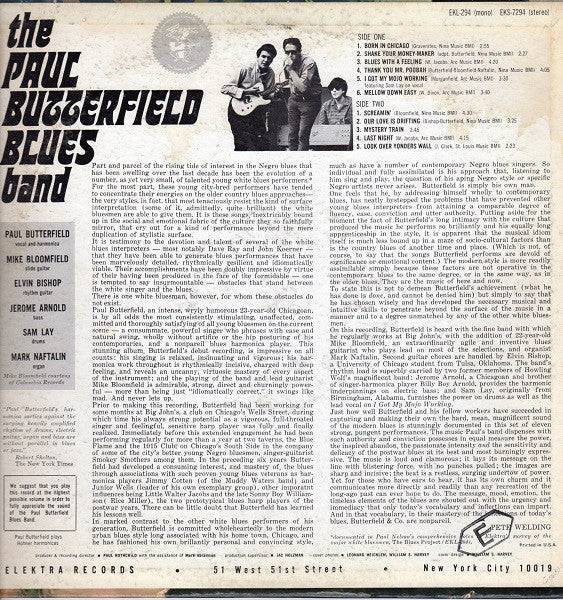 The Paul Butterfield Blues Band : The Paul Butterfield Blues Band (LP, Album, Mono, 1st)
