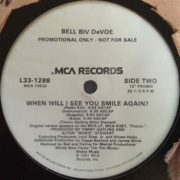 Bell Biv Devoe : When Will I See You Smile Again? (12", Promo)