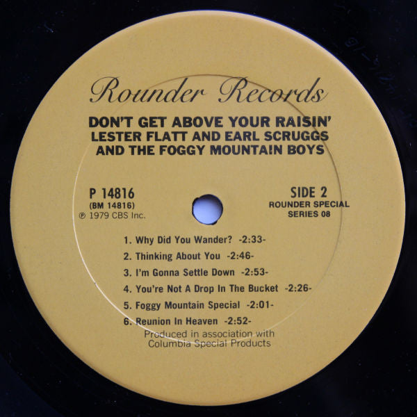 Flatt & Scruggs : Don't Get Above Your Raisin' (LP, Comp)