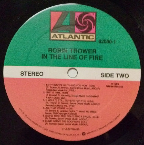 Robin Trower : In The Line Of Fire (LP, Album, Spe)