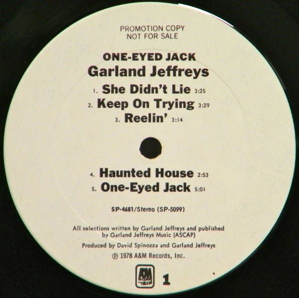 Garland Jeffreys : One-Eyed Jack (LP, Album, Promo)