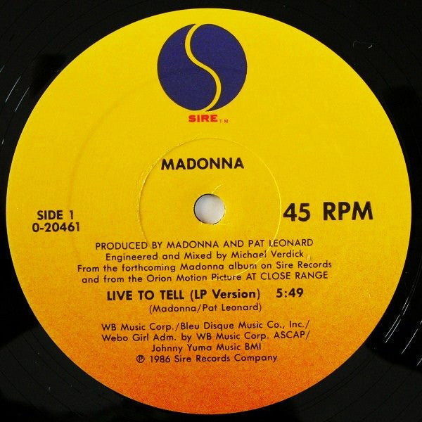 Madonna : Live To Tell (12", Maxi, SRC)
