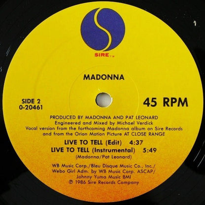 Madonna : Live To Tell (12", Maxi, SRC)