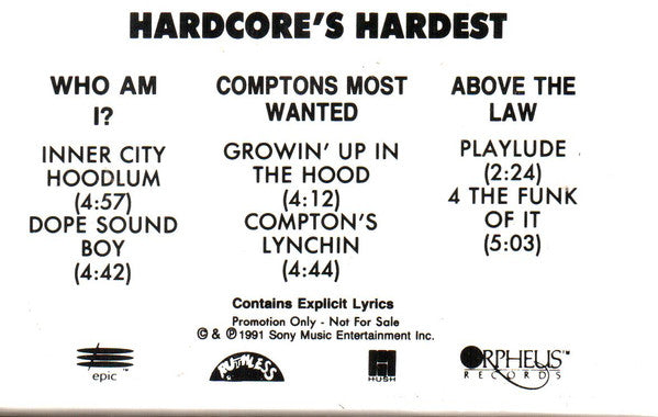 Various : Hardcore's Hardest (Cass, Promo)
