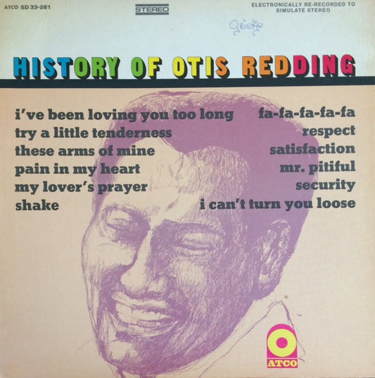 Otis Redding : History Of Otis Redding (LP, Comp, RE, PR,)