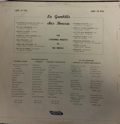 Ensemble Musette Du Bal Bousca : La Gambille Chez Bousca (LP, Album, Mono)