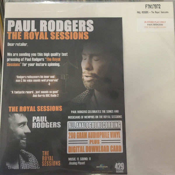 Paul Rodgers : The Royal Sessions (LP, TP)