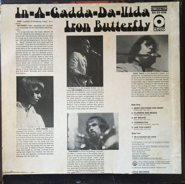 Iron Butterfly : In-A-Gadda-Da-Vida (LP, Album)