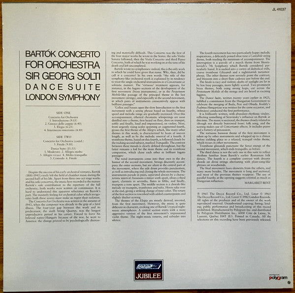 Béla Bartók, Georg Solti, London Symphony Orchestra : Concerto For Orchestra / Dance Suite (LP, Album, RE)