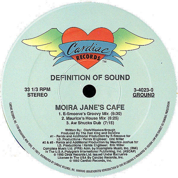 Definition Of Sound : Moira Jane's Café (12")