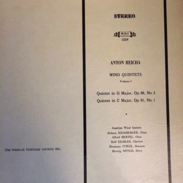 Anton Reicha : Wind Quintets, Volume 1 (LP, Album)