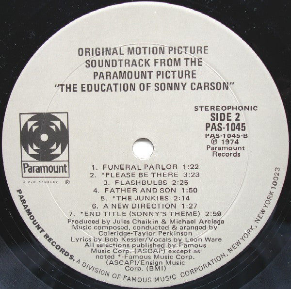 Coleridge-Taylor Perkinson : The Education Of Sonny Carson (Original Motion Picture Soundtrack) (LP, Album)