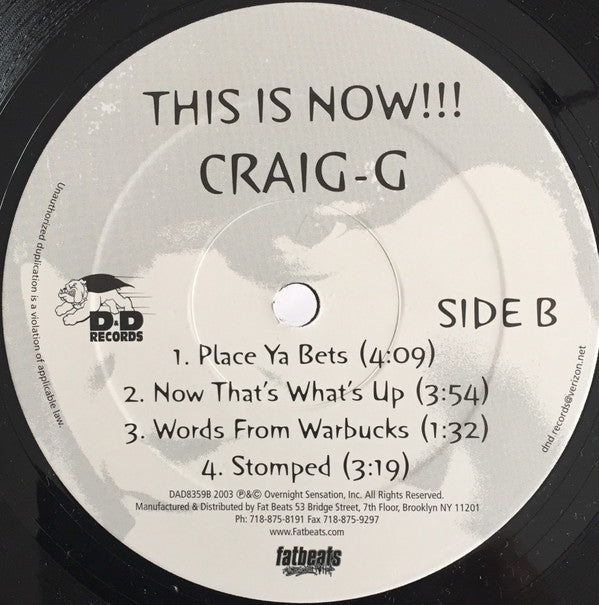 Craig G : This Is Now!!! (2xLP, Album)