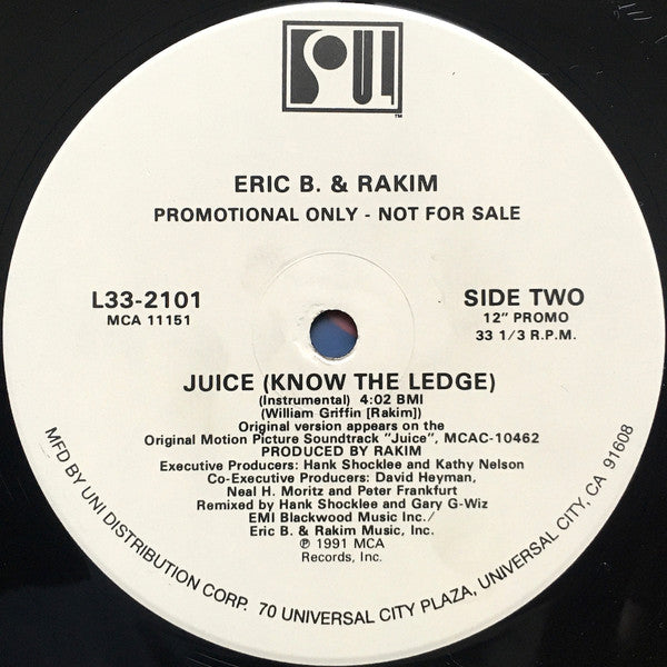 Eric B. & Rakim : Juice (Know The Ledge) (12", Promo)