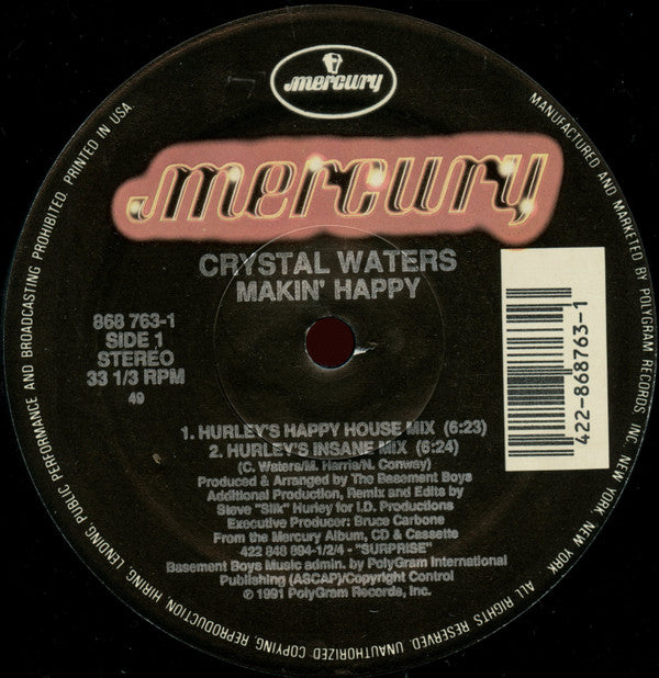 Crystal Waters : Makin' Happy (12")